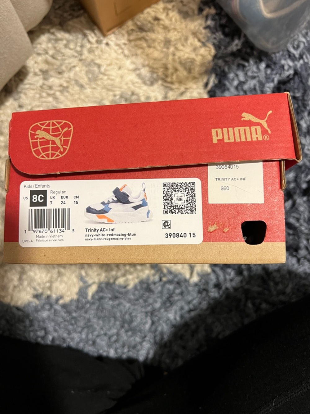 Puma Kids Navy White Red Accent Sneaker